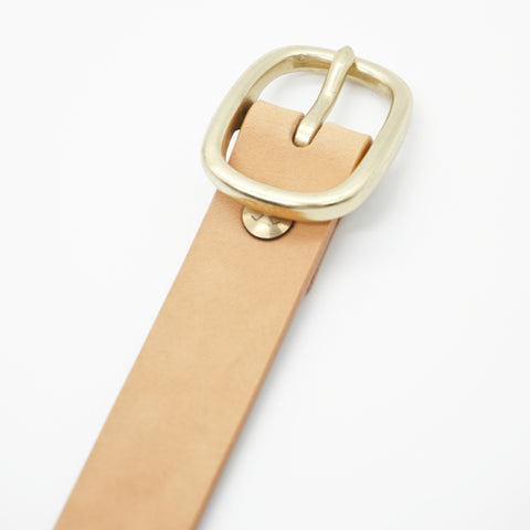 OGL Obbies Leather Belt Natural solid brass buckle, Full-Grain Leather