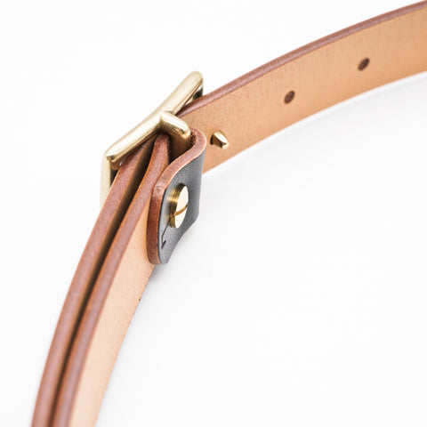 OGL Belt Obbies Square Buckle Leather Belt Hand-Dyed Black