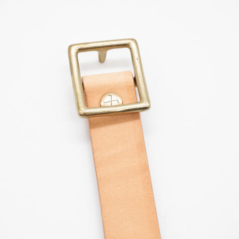 OGL Belt Obbies Square Buckle Leather Belt Natural