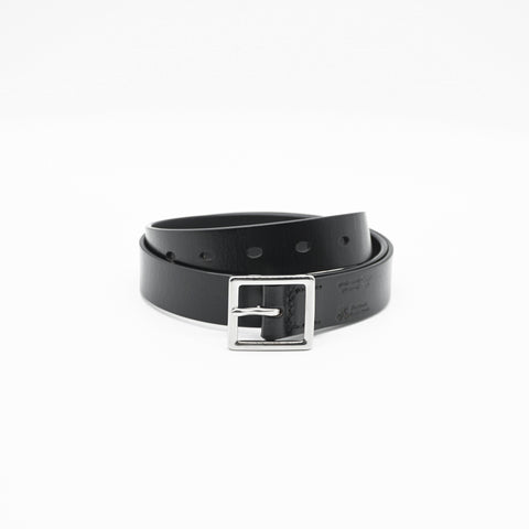 OGL Scout 125 Leather Belt Grainy Black handmade full-grain leather stainless steel buckle textured finish