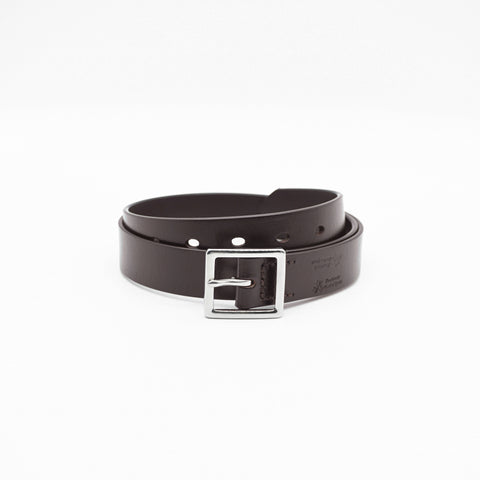 OGL Scout 125 Leather Belt Grainy Brown handmade full-grain leather stainless steel buckle textured finish