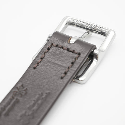 OGL Scout 125 Leather Belt Grainy Brown handmade full-grain leather stainless steel buckle textured finish