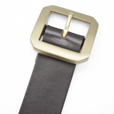 OGL Single-Prong Garrison Leather Belt Full Brown solid brass buckle, Durable Craftsmanship