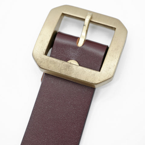 OGL Single-Prong Garrison Leather Belt Full-Dyed Tan solid brass buckle, Timeless Style