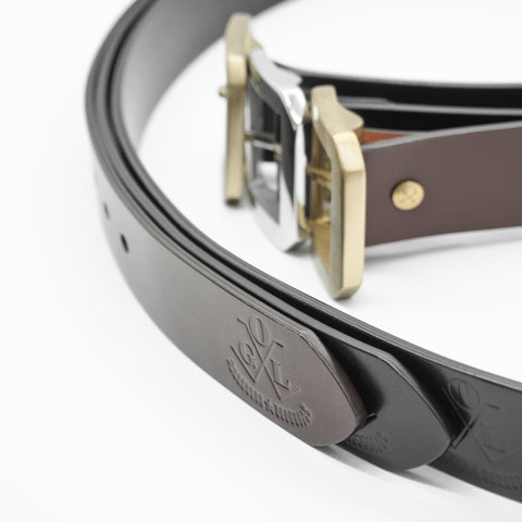 OGL Belt Single-Prong Garrison Leather Belt Full-Dyed Black