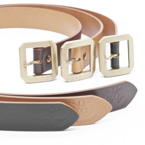 OGL Belt Single-Prong Garrison Leather Belt Hand-Dyed Brown