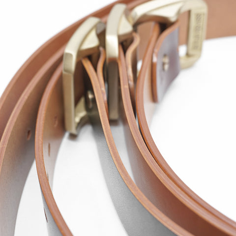 OGL Belt Single-Prong Garrison Leather Belt Hand-Dyed Brown