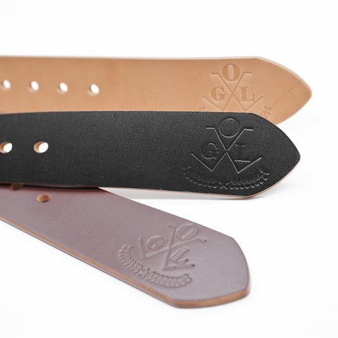 OGL Belt Single-Prong Garrison Leather Belt Hand-Dyed Black