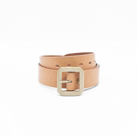 OGL Single-Prong Garrison Leather Belt Natural – Full-Grain Leather with solid brass buckle