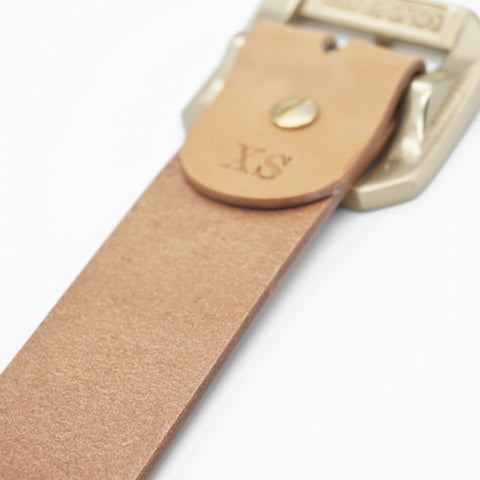 OGL Single-Prong Garrison Leather Belt Natural – Full-Grain Leather with solid brass buckle