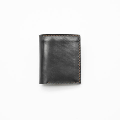 OGL BRAVE SHELL CORDOVAN SHORT LEATHER WALLET BLACK (HANDSTITCH)