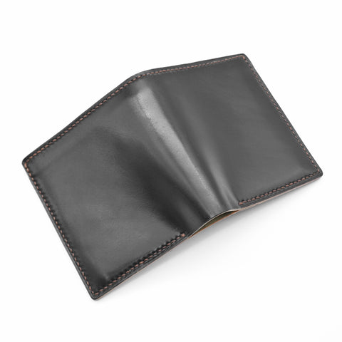 OGL BRAVE SHELL CORDOVAN SHORT LEATHER WALLET BLACK (HANDSTITCH)