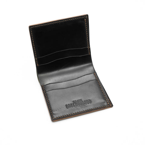 OGL BRAVE SHELL CORDOVAN DOMPET KULIT PENDEK HITAM (JAHIT TANGAN)
