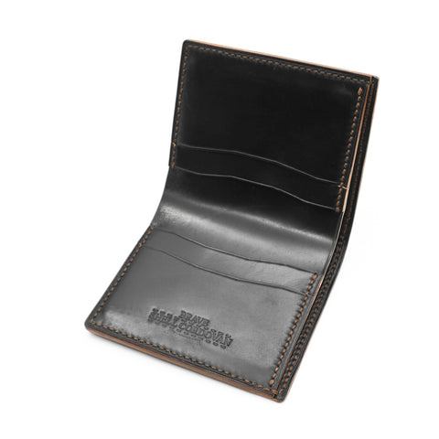 OGL BRAVE SHELL CORDOVAN SHORT LEATHER WALLET BLACK (HANDSTITCH)