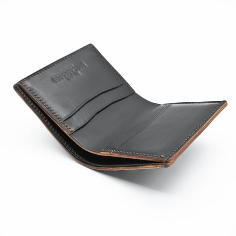 OGL BRAVE SHELL CORDOVAN DOMPET KULIT PENDEK HITAM (JAHIT TANGAN)