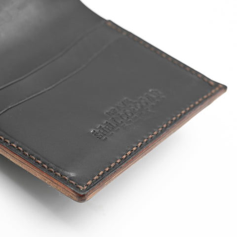 OGL BRAVE SHELL CORDOVAN SHORT LEATHER WALLET BLACK (HANDSTITCH)