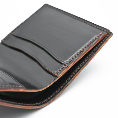 OGL BRAVE SHELL CORDOVAN SHORT LEATHER WALLET BLACK (HANDSTITCH)