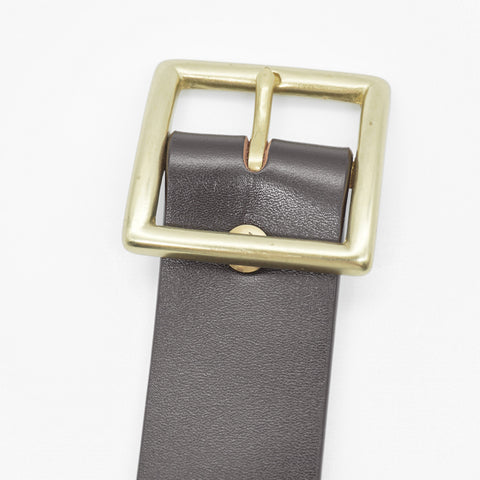 OGL Vintage 1.5 Leather Belt Full-Dyed Brown handmade full-grain leather solid brass buckle heritage