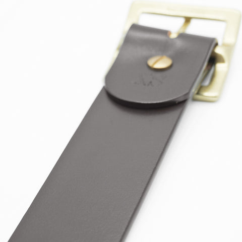 OGL Belt Vintage 1.5 Leather Belt Full-Dyed Brown