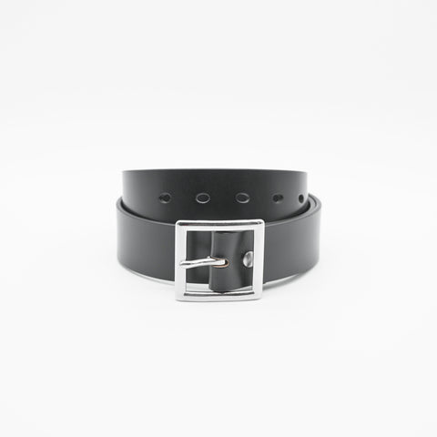 OGL Vintage 1.5 Leather Belt Full-Dyed Black handmade full-grain leather stainless steel buckle heritage