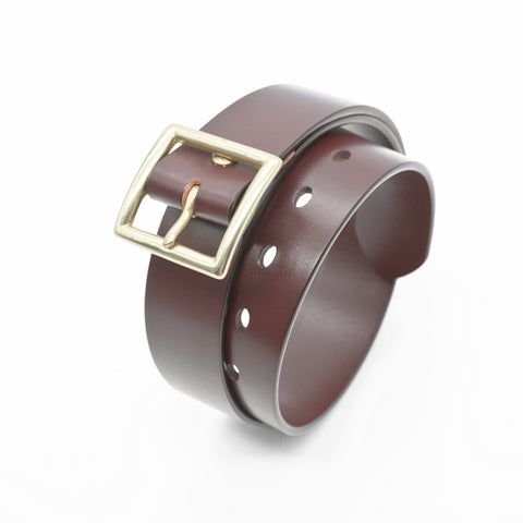 OGL Vintage 1.5 Leather Belt Full-Dyed Tan handmade full-grain leather solid brass buckle heritage