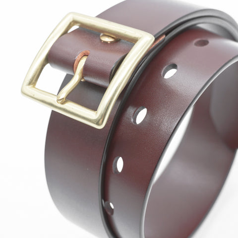 OGL Vintage 1.5 Leather Belt Full-Dyed Tan handmade full-grain leather solid brass buckle heritage