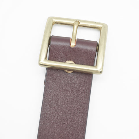 OGL Vintage 1.5 Leather Belt Full-Dyed Tan handmade full-grain leather solid brass buckle heritage