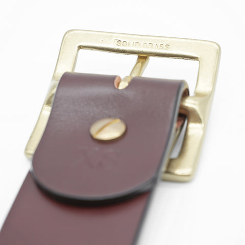 OGL Vintage 1.5 Leather Belt Full-Dyed Tan handmade full-grain leather showing solid brass buckle heritage