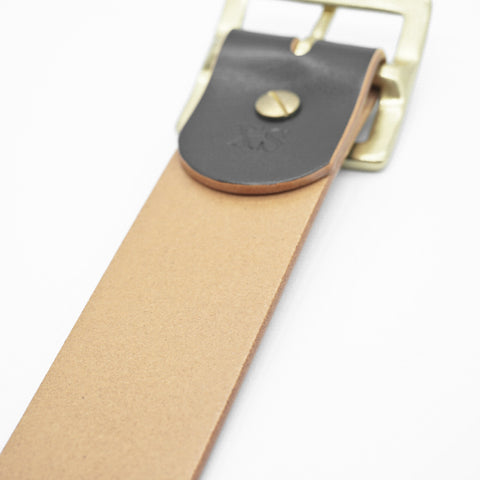 TALI PINGGANG OGL VINTAGE 1.5 TALI PINGGANG KULIT DIWARNA TANGAN HITAM