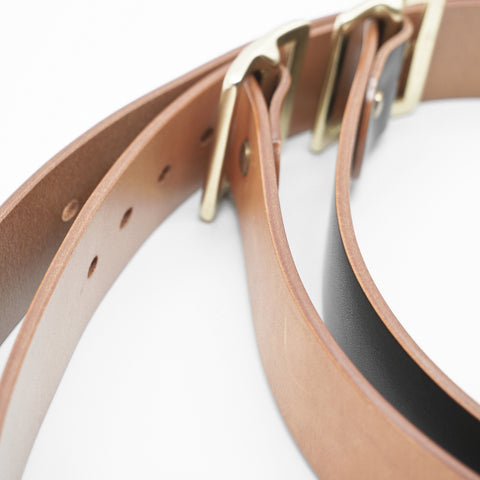 OGL Belt Vintage 1.5 Leather Belt Hand-Dyed Black