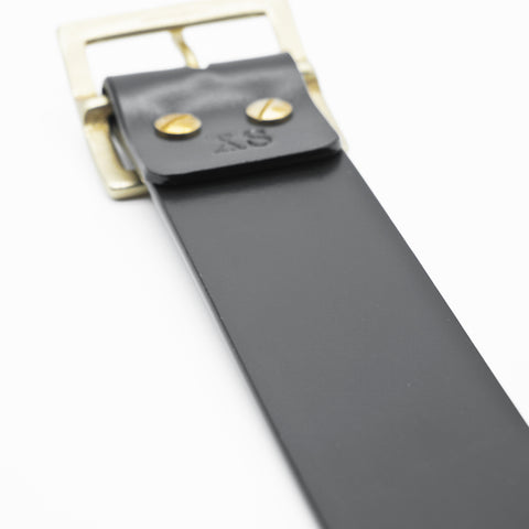 OGL Belt Vintage 1.75 Wide Leather Belt Full-Dyed Black