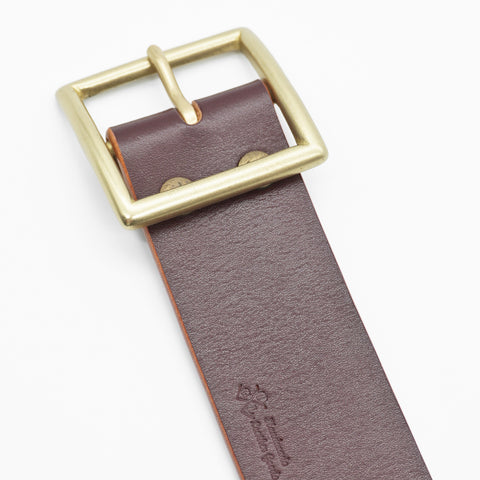 OGL Vintage 1.75 Leather Belt Hand-Dyed Brown handmade full-grain leather vintage wide solid brass buckle