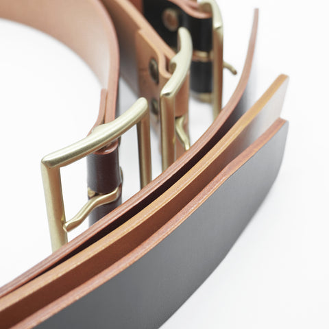 TALI PINGGANG OGL VINTAGE 1.75 TALI PINGGANG KULIT DIWARNA TANGAN COKLAT