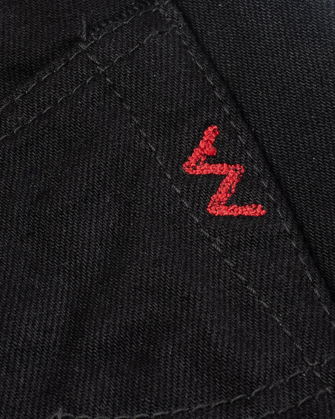 14oz Selvedge Denim Straight Cut Jeans - IH634BB-142 - Black/Black