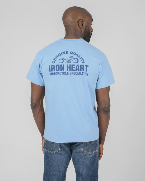 7.5oz Printed Loopwheel Crew Neck T-Shirt IHT2504 Sax
