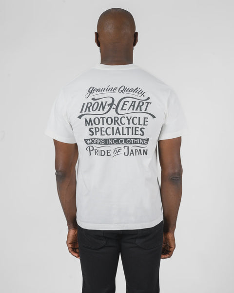 7.5oz Printed Loopwheel Crew Neck T-Shirt IHT2505 White