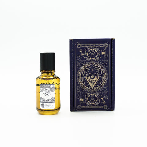 Bottle of Admiral Oil de Parfum, showing green mandarin & floral notes