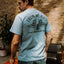 7.5oz Printed Loopwheel Crew Neck T-Shirt IHT-2502 - Sax Blue