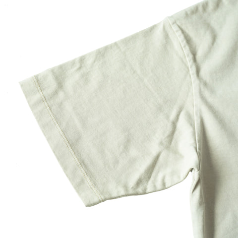 HGS Mukden-Made Boxy Snake T-Shirt in Mint sleeve detail, heritage-inspired tee by Heritage General Store