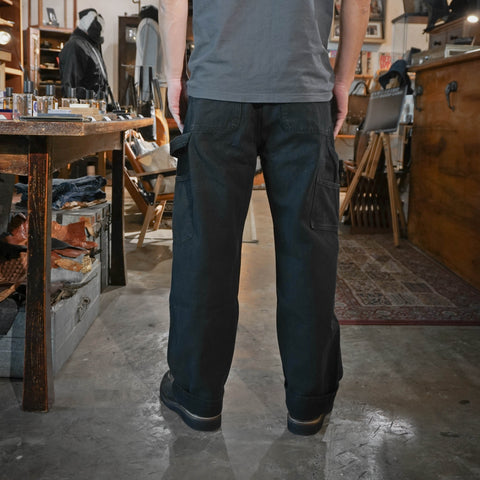 HGS Painter’s Pants Black model wearing back view in Rugged Gentlemen Shoppe Singapore, rugged workwear pants by Heritage General Store