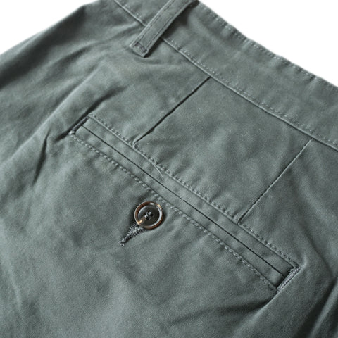 HGS Pleated Jester Pants in Grey back left pocket button view, rugged workwear pants by Heritage General Store