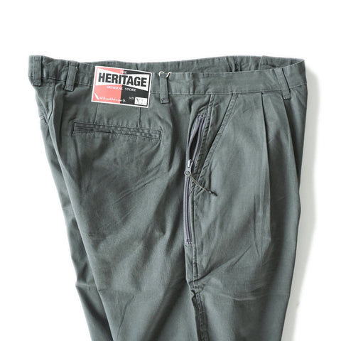 HGS Pleated Jester Pants in Grey side view top block, rugged workwear pants by Heritage General Store