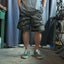HGS Tiger Camouflage Shorts model wearing front view in Rugged Gentlemen Shoppe Singapore, rugged outdoor shorts by Heritage General Store