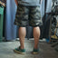 HGS Tiger Camouflage Shorts model wearing back view in Rugged Gentlemen Shoppe Singapore, rugged outdoor shorts by Heritage General Store