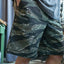 HGS Tiger Camouflage Shorts model wearing close-up fabric view in Rugged Gentlemen Shoppe Singapore, rugged outdoor shorts by Heritage General Store
