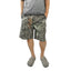 HGS Woodland Utility Shorts vintage woodland camouflage relaxed fit shorts front view on model
