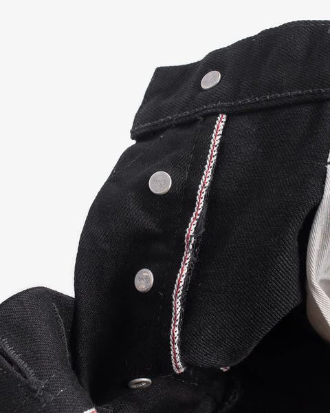 14oz Selvedge Denim Slim Tapered Cut Jeans IH-777S-142BB - Black/Black