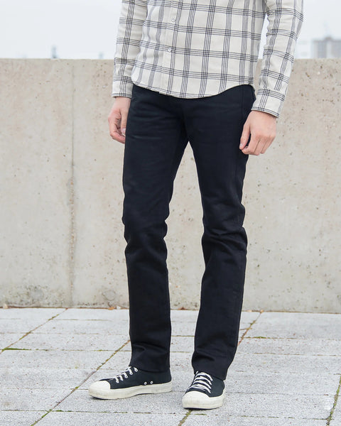 14oz Selvedge Denim Slim Tapered Cut Jeans IH-777S-142BB - Black/Black