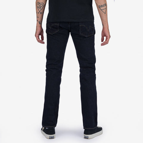 16oz Slubby Selvedge Denim Slim Tapered Cut Jeans IH777S-SLBod - Indigo Overdyed Black