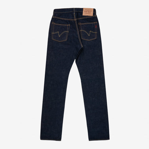 18oz Vintage Selvedge Denim Sederhana/Tinggi Seluar Jeans Potongan Tirus IH888S-18 - Indigo